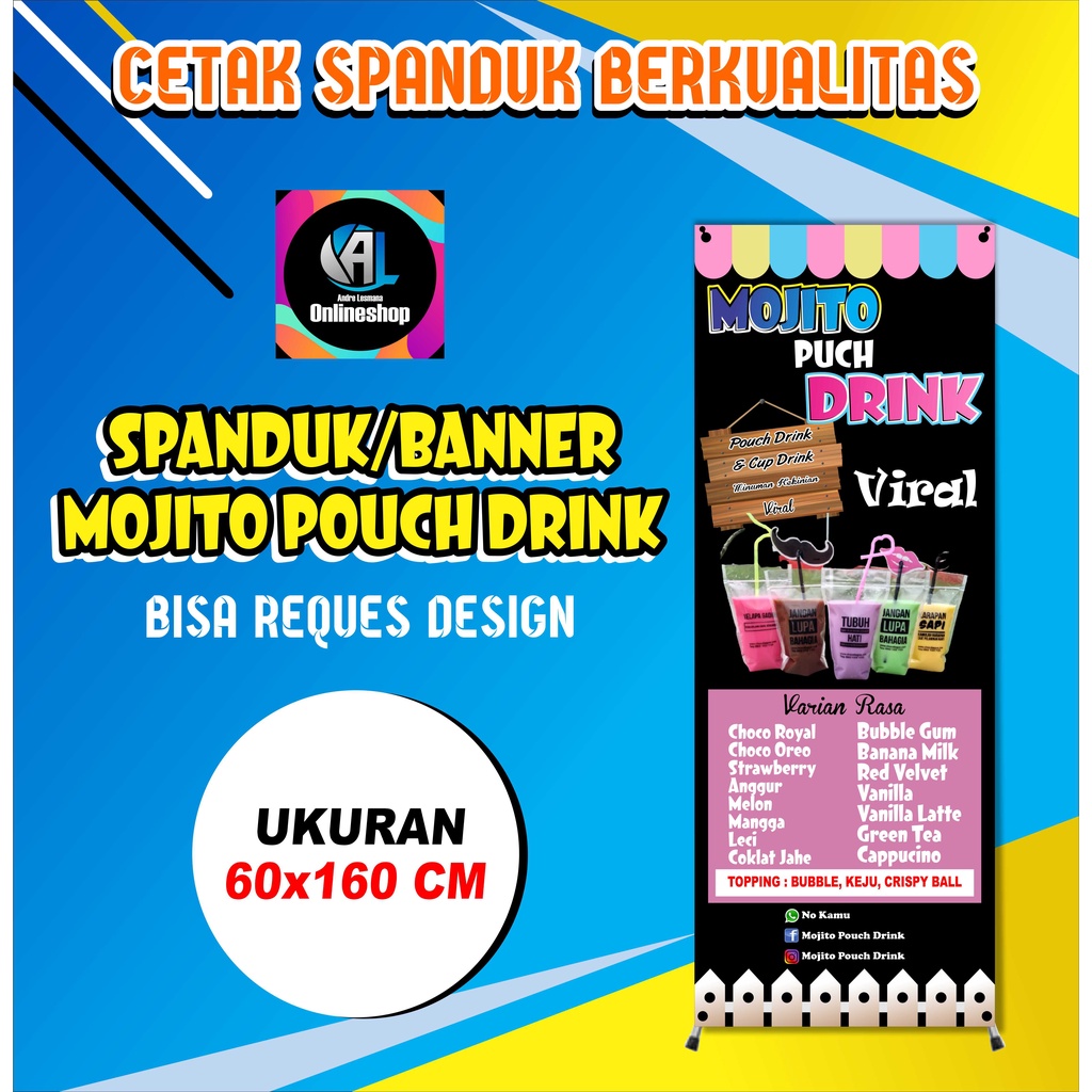 Spanduk, Banner, Es Mojito Pouch Drink