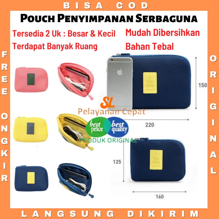 Tempat Charger dan Headset Organizer Bag Travel Mini Tempat Penyimpanan Kabel Data Serbaguna Waterproof