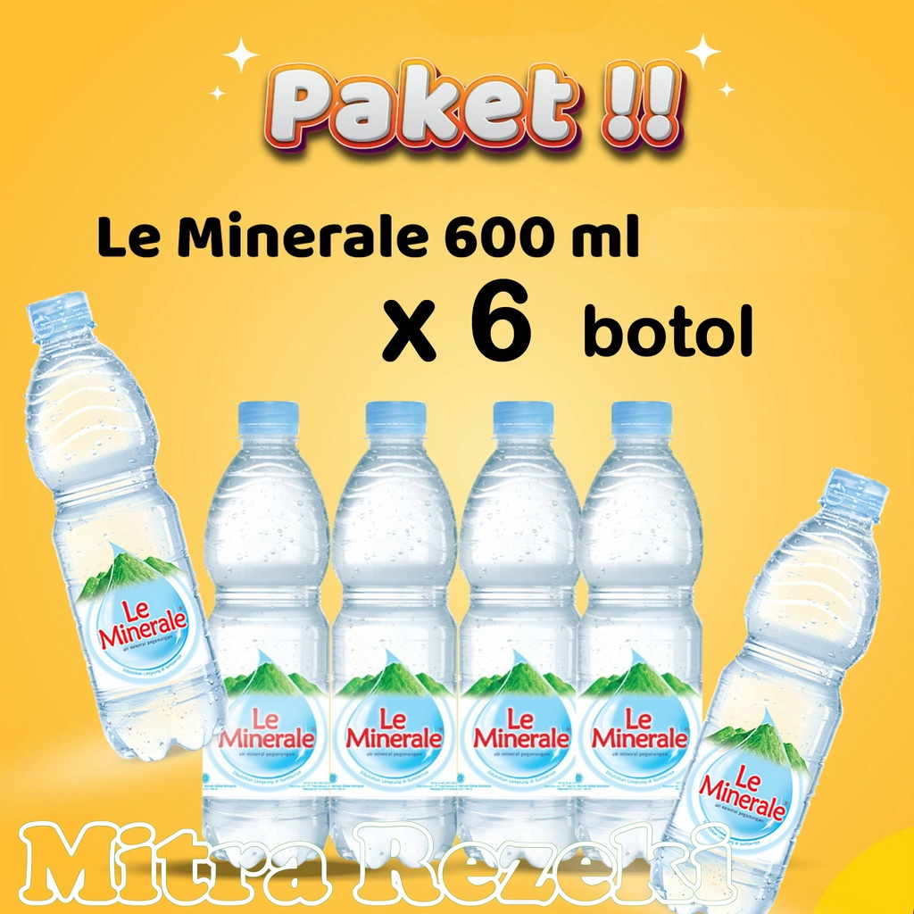 

LE MINERALE 600ml x 6 pcs AIR MINUM MINERAL BOTOL PAKET