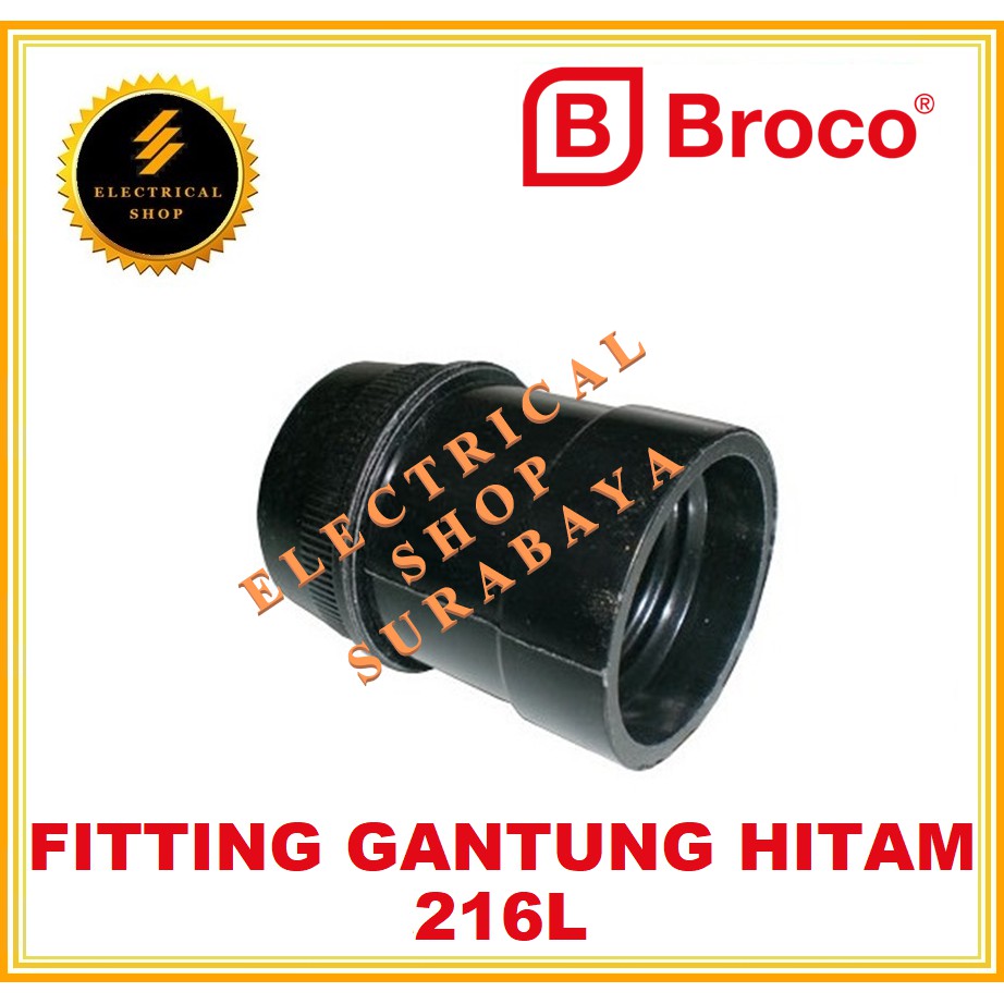 BROCO FITTING GANTUNG HITAM 216L (TERSEDIA HARGA GROSIR)