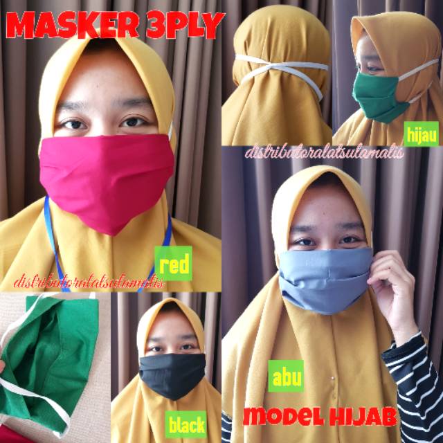 MASKER KAIN 3PLY FILTER TISYU BISA DICUCI