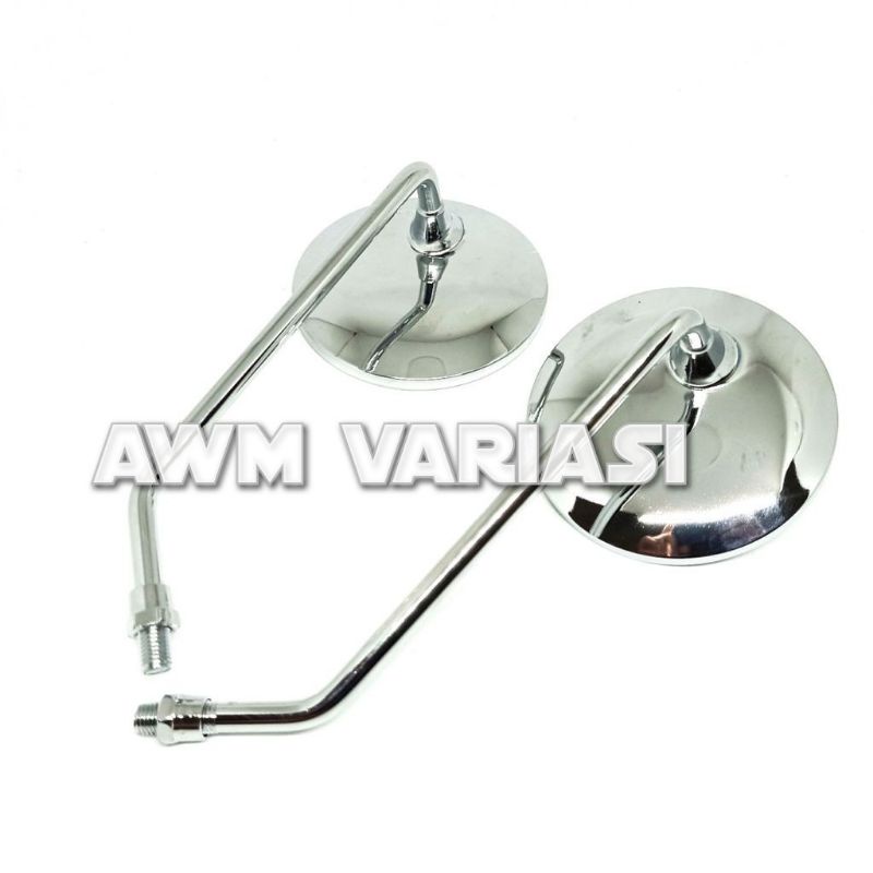 SPION BULAT SCOOPY / SPION RETRO VESPA PANJANG BESI CHROME UNIVERSAL MOTOR HONDA