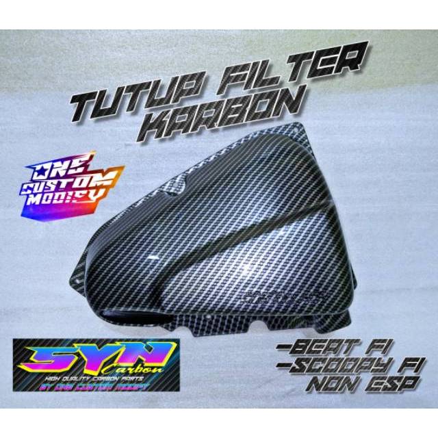 Tutup filter karbon Honda Beat / Scoopy Non eSP