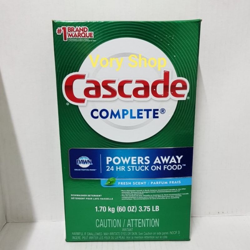 cascade dishwasher detergent powder sabun mesin cuci piring mesin import 1.7kg