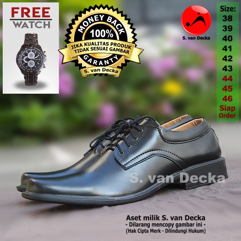 Sepatu Pantofel Pria Pantofel Hitam Pria Sepatu Pantopel Fantofel Kulit Kerja Formal PDH Pria J-TK21-4