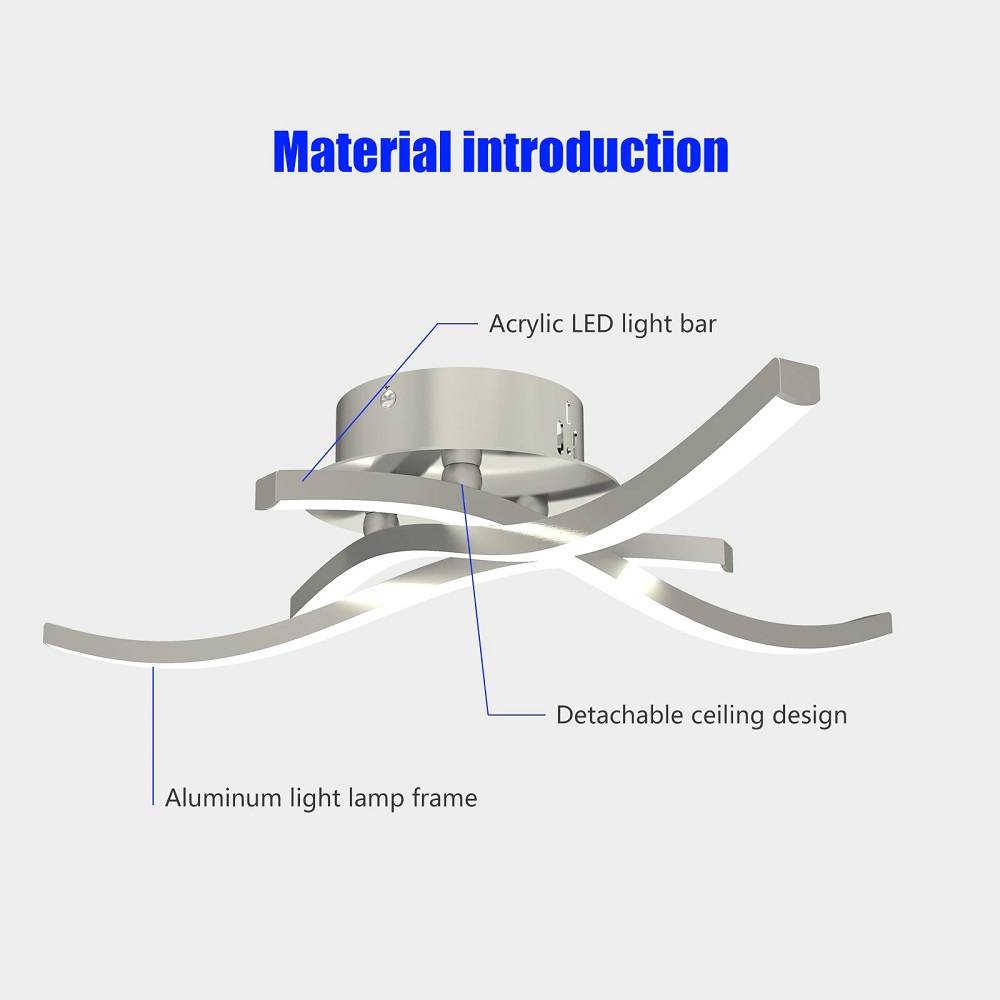 Lampu LED Plafon Modern Fork Ceiling Light 24W Warm White - M234 - White