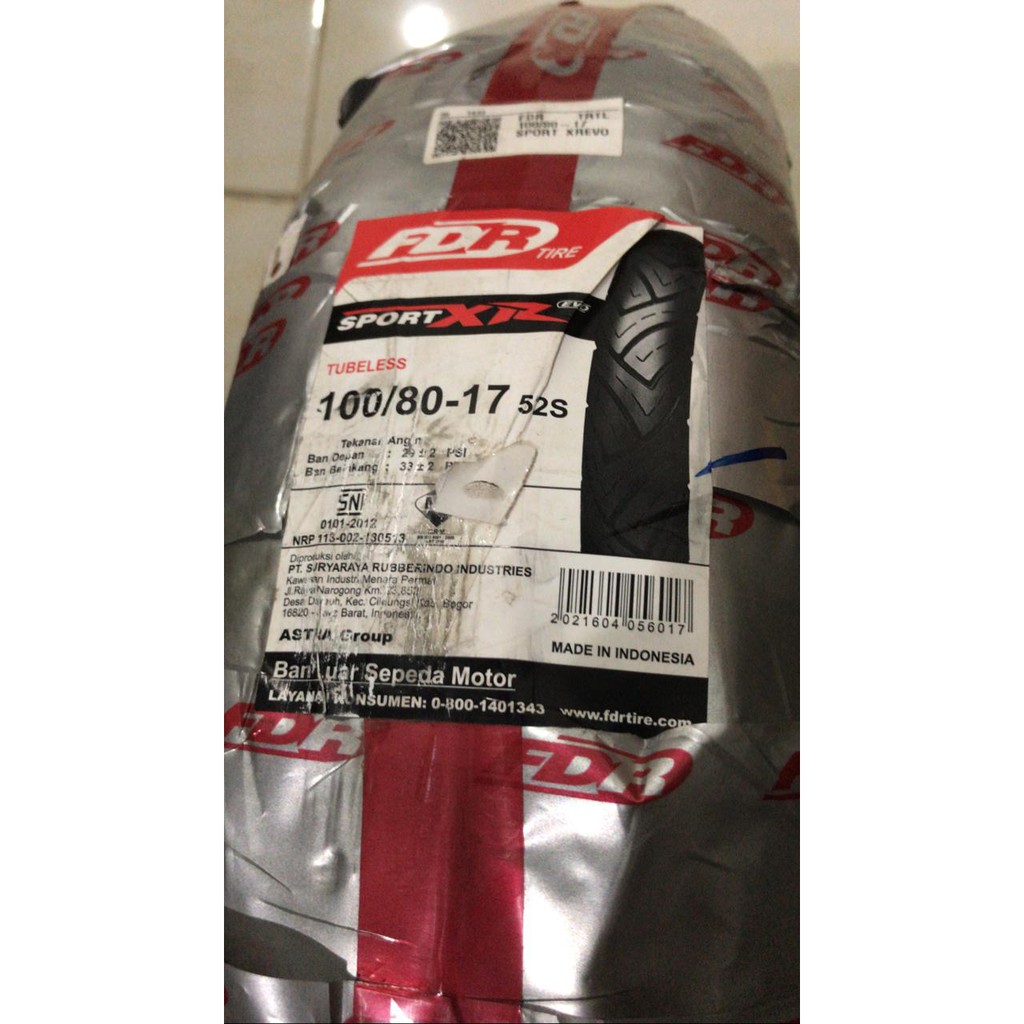 Ban Luar FDR Sport XR Evo 100 / 80 Ring 17 Tubeless