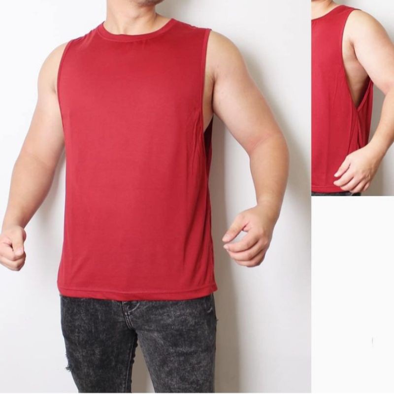  Kaos  Singlet pria  Low Cut Tank Top Pria  Low Cut Shopee  