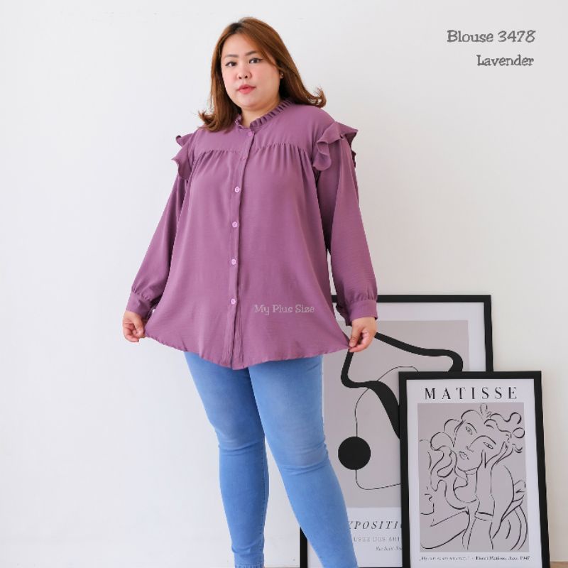 Blouse Crinkle Jumbo Wanita 3478, Ld 125, 130 &amp; 145 cm