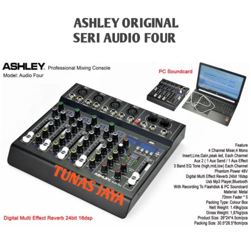 MIXER ASHLEY AUDIO FOUR ASHLEY AUDIOFOUR USB BLUETOOTH SOUNDCARD