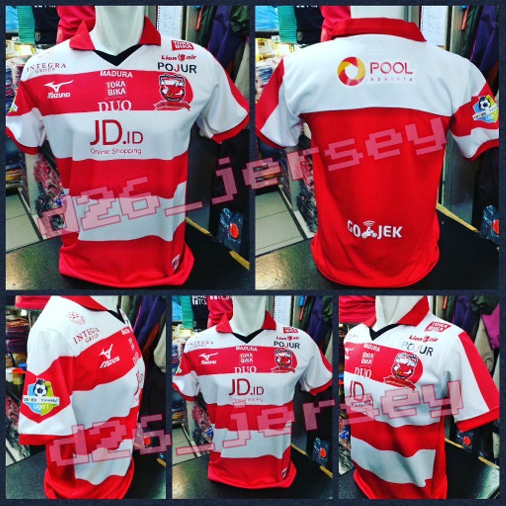 Jersey Madura United home LIGA 1 2017 OFFICIAL Full Sponsor   Patch Bagus