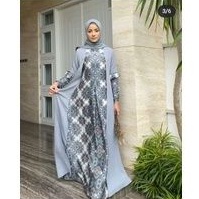 Promo Ramadhan Ready adiba Dress Grey javina S M L XL
