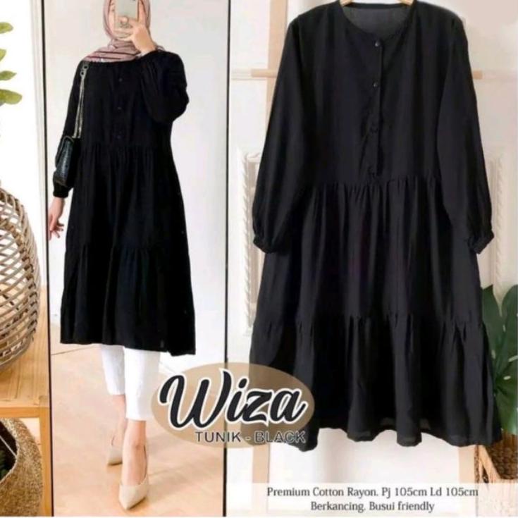(BOOMING) BISA COD / WIZA TUNIK / TUNIK POLOS / TUNIK RUFFLE / TUNIK KATUN / TUNIK KATUN RAYON / TUN