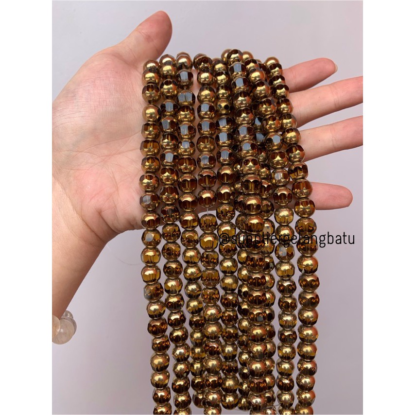 kristal BINGKAI GOLD 10mm kuning bahan spacer gelang kalung pembatas