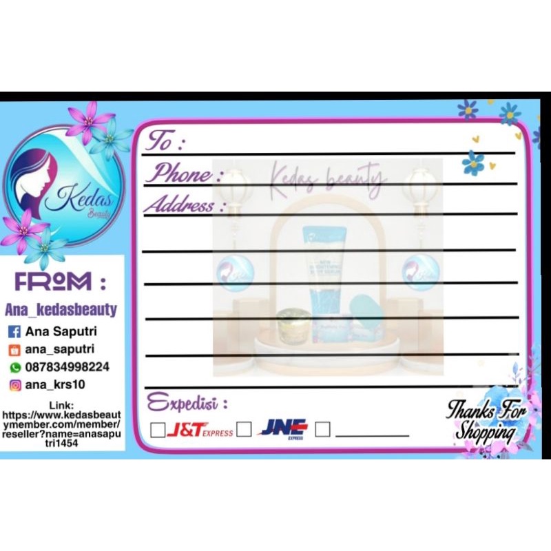 

LEBEL PENGIRIMAN OLSHOP