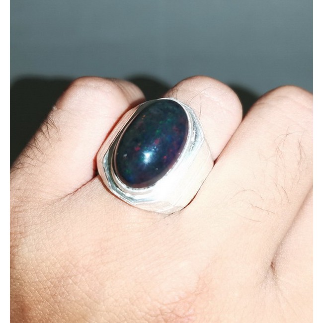 Batu Cincin Hitam Kalimaya Black Opal Jarong Bagus