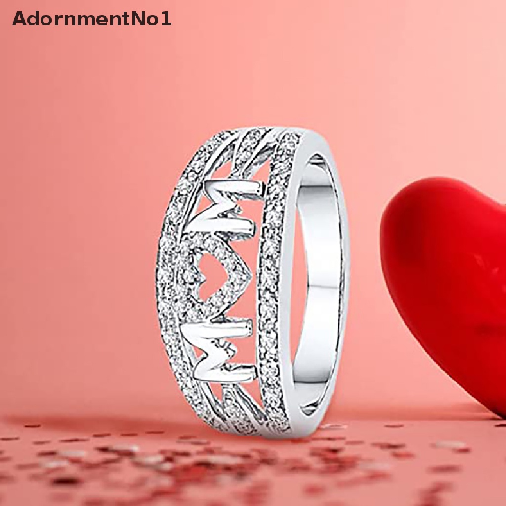 (AdornmentNo1) Cincin Dengan Liontin Bentuk Hati Untuk Hadiah Hari Ibu