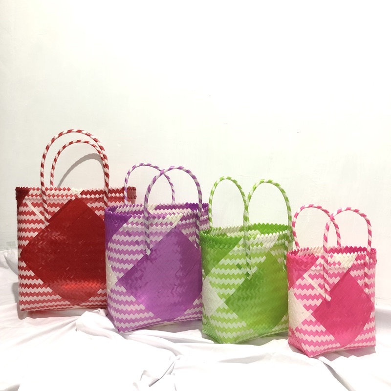 Tas Anyaman Plastik Gilap Termurah/Grosir/Tas Pasar/Tas Belanja