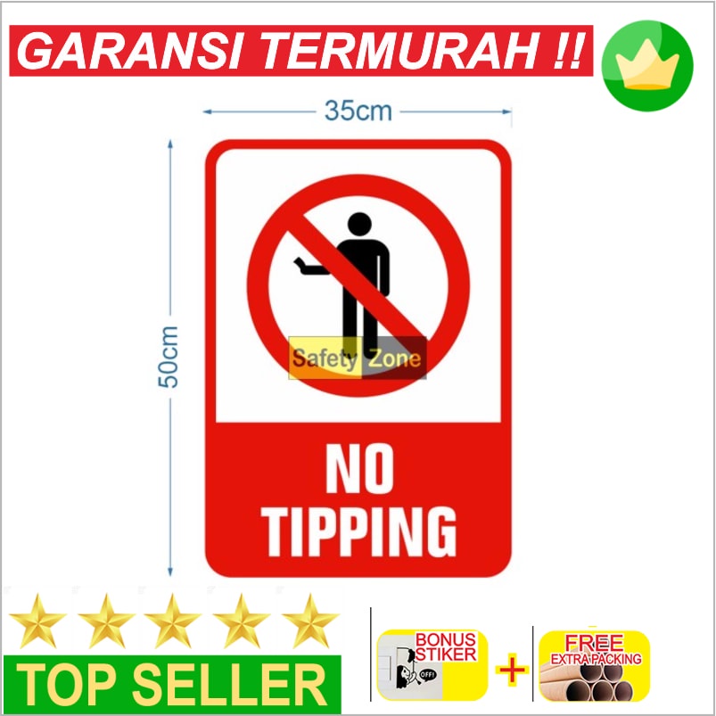 

Grosir RAMBU PLANG/PLAT/LALU LINTAS NO TIPPING 35X50CM Keren
