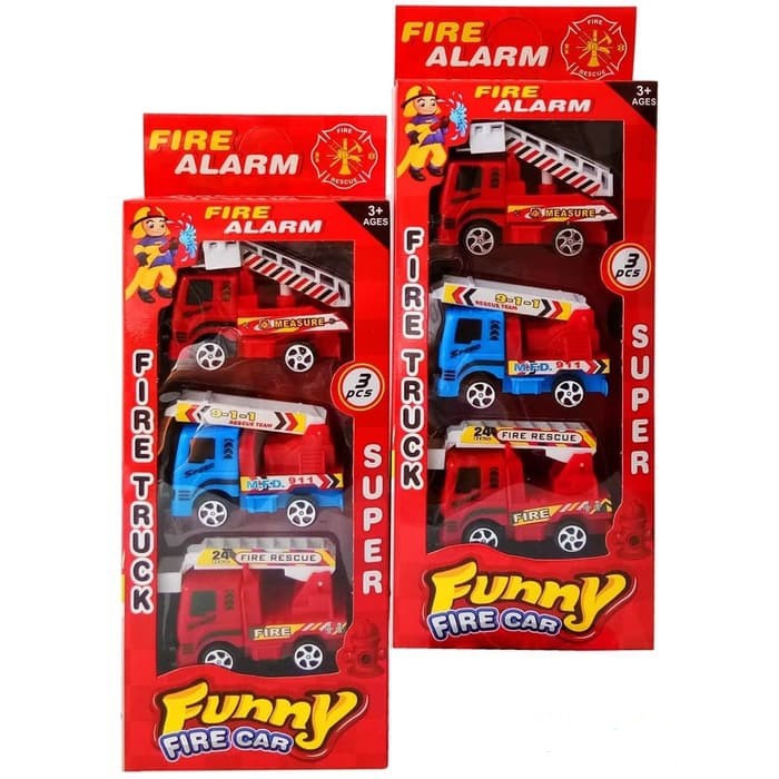 Fire Truck Mobil Pemadam Kebakaran Set Mainan Anak [3 pcs] - 358