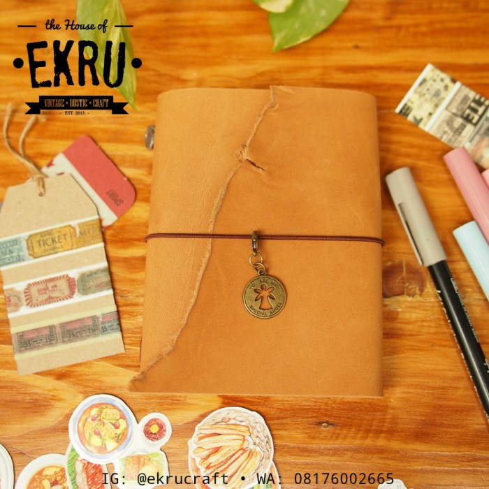 

Hari Ini Genuine Leather Cover Travelers Notebook (Midori) Passport Flap-A Hemat