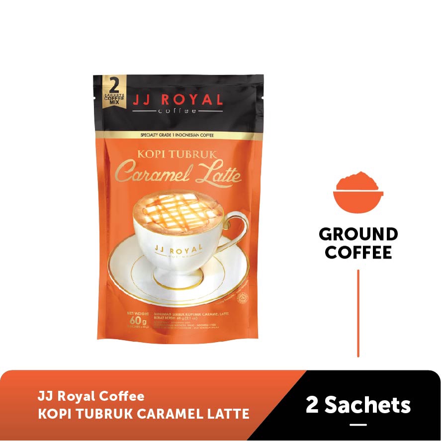 

JJ Royal Coffee Kopi Tubruk Caramel Latte Inner Bag isi 2 Sachets