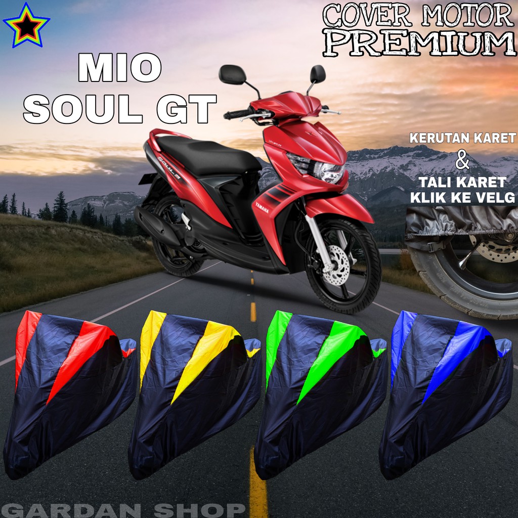 Sarung Motor MIO SOUL GT Hitam KOMBINASI Body Cover Penutup Pelindung Motor Mio PREMIUM