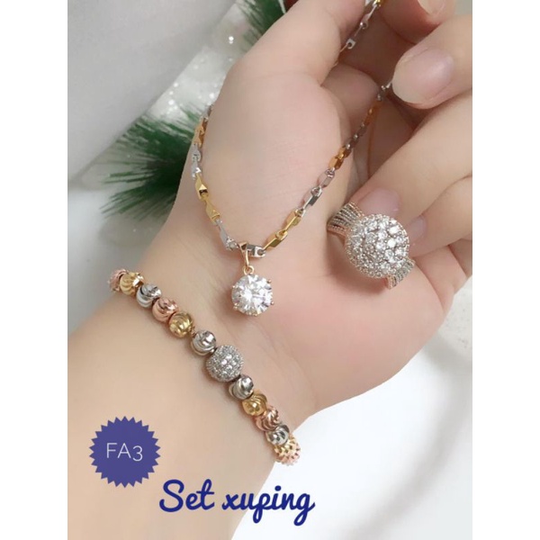 [Xuping] Set bola tiga warna gelang serut bola xuping 210821