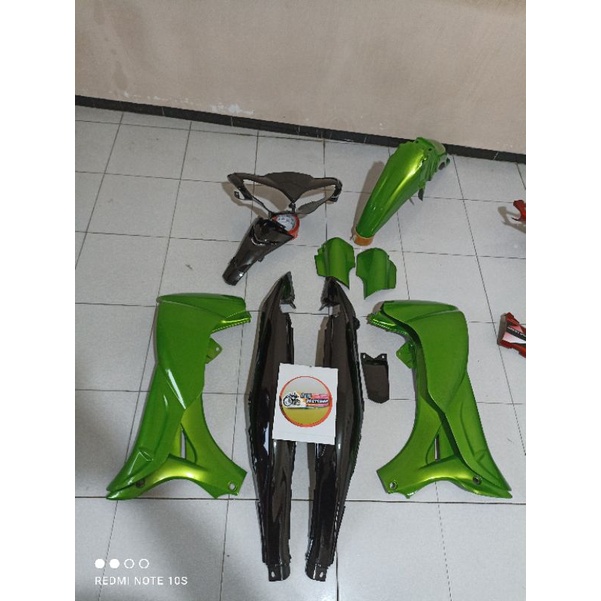 Cover Body Fullset Halus Jupiter Z Burhan Hijau Hitam Polos