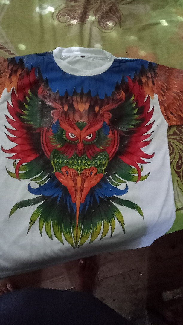 Tshirt Distro Keren Terbaru 3d Motif Owl Batik Fp Putih