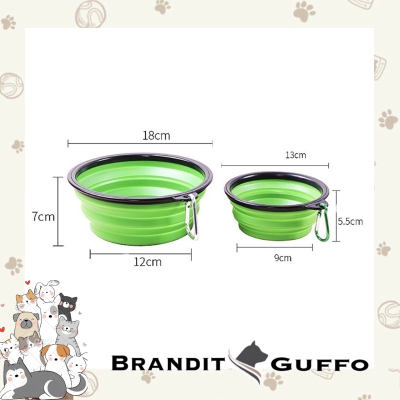 Silicone bowl pet tempat makan minum anjing hewan kucing karet mangkok