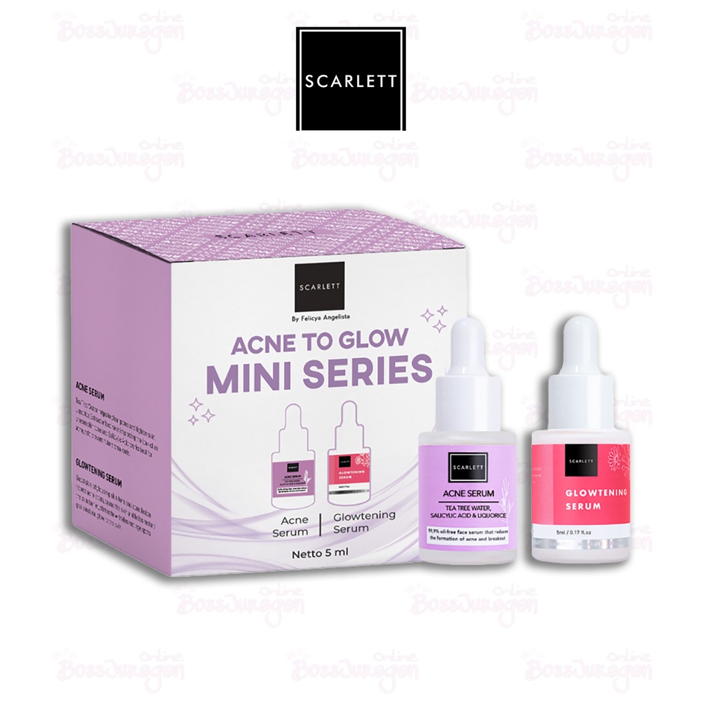 (BOSS) SCARLETT Acne To Glow Mini Series - Paket Scarlett Serum Acne + Serum Glowtening - 5ml