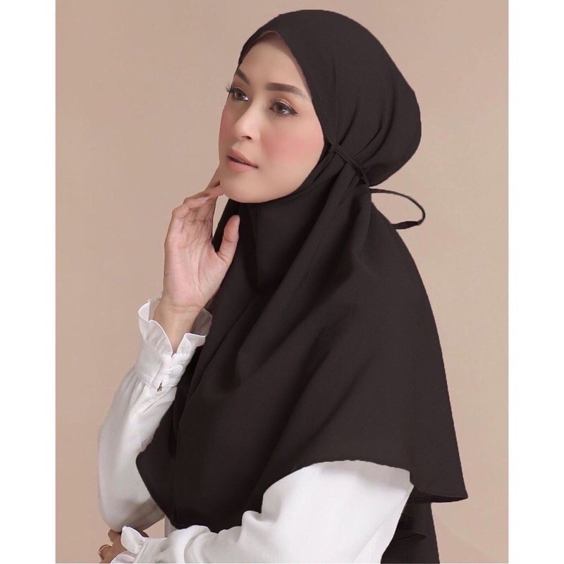 JILBAB INSTANT BERGO MARYAM JUMBO (LEBIH PANJANG)-HITAM