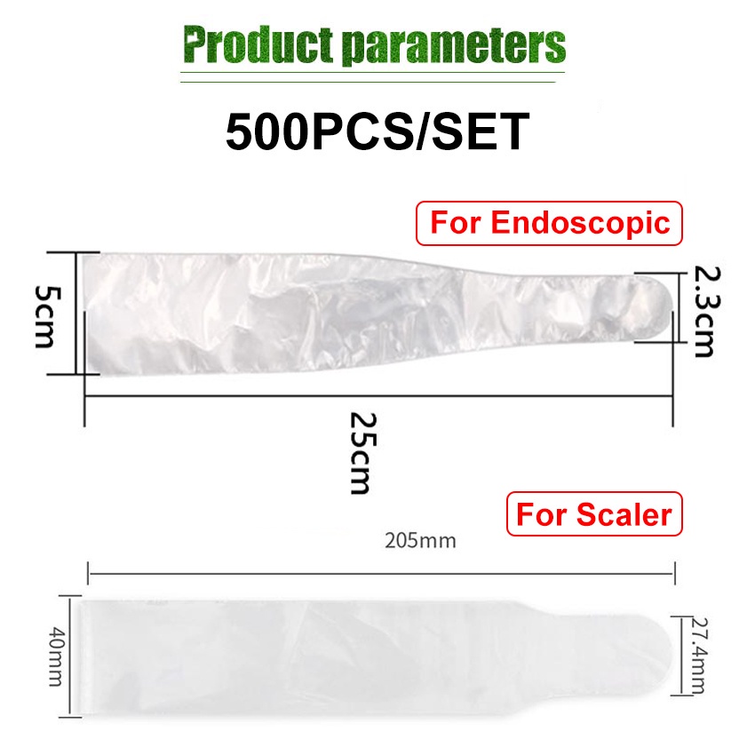 500PCS Film pelindung untuk instrumen gigi Plastik sensor digital xray sensor protective film dental plastic rontgen gigi cover pelindung x-ray periapikal light cure lightcure