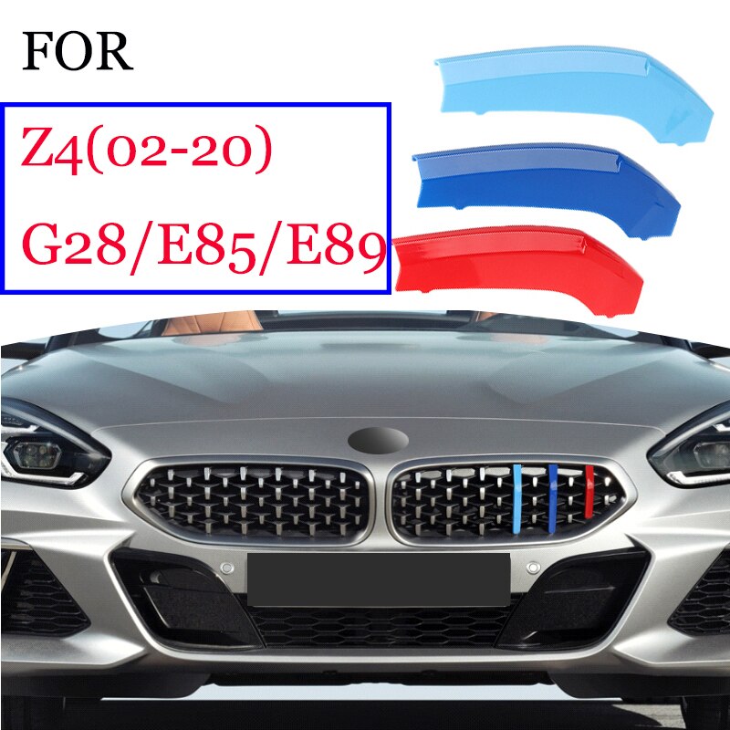 3pcs Klip Strip Dekorasi Grill Depan Mobil Untuk BMW Z4 2002-2021 Roadster E89 E85 G29 M Performance