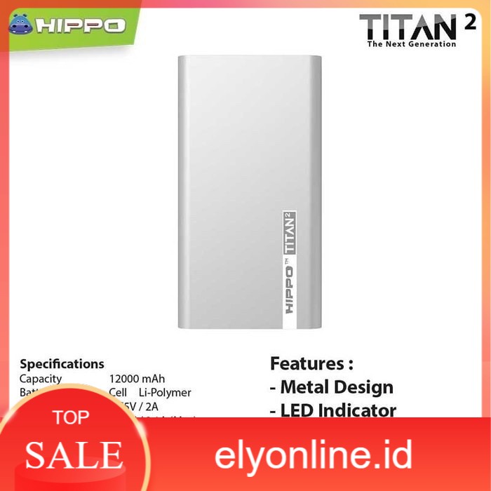Hippo Powerbank 12000 mah Hippo Titan 2