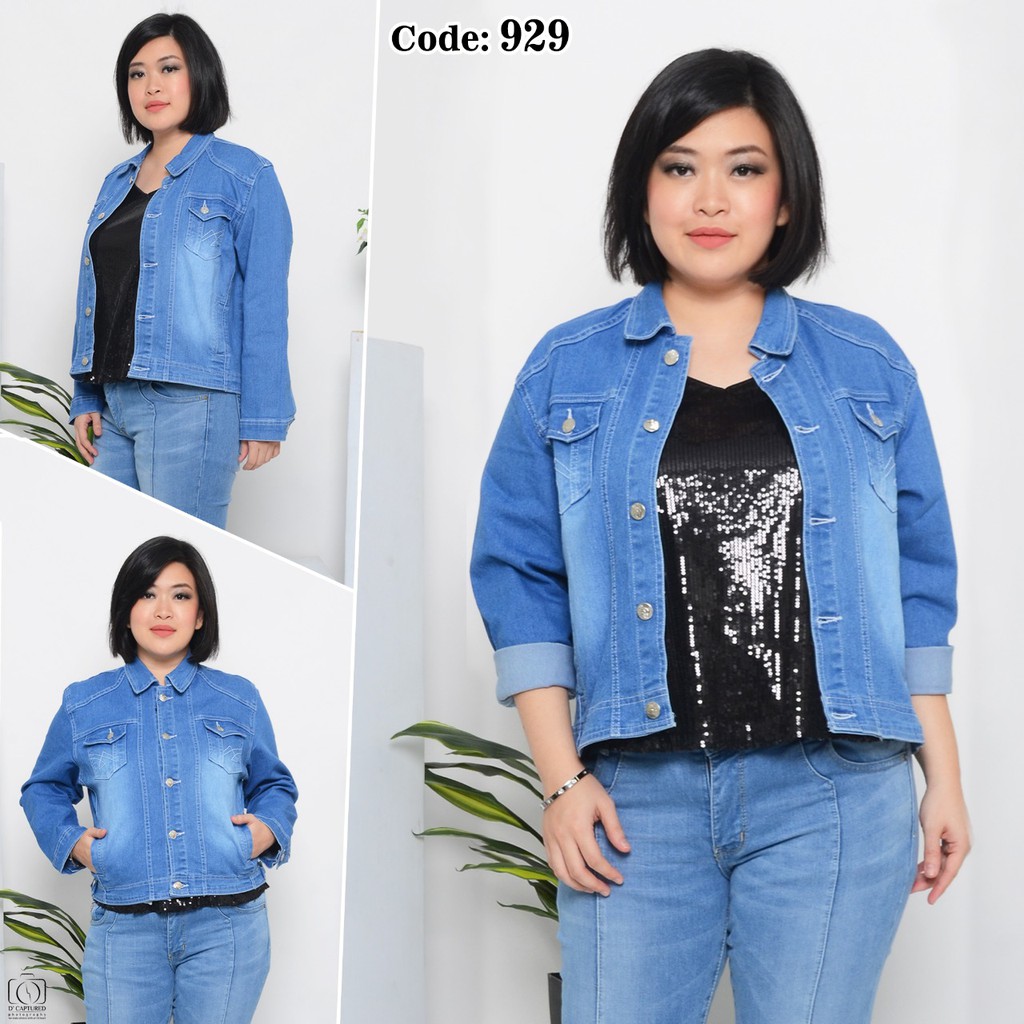 Jaket Jeans Jumbo Wanita / Jaket Jeans Big Size / Jaket Jeans 3XL / Jaket Jumbo Wanita /Jaket Wanita