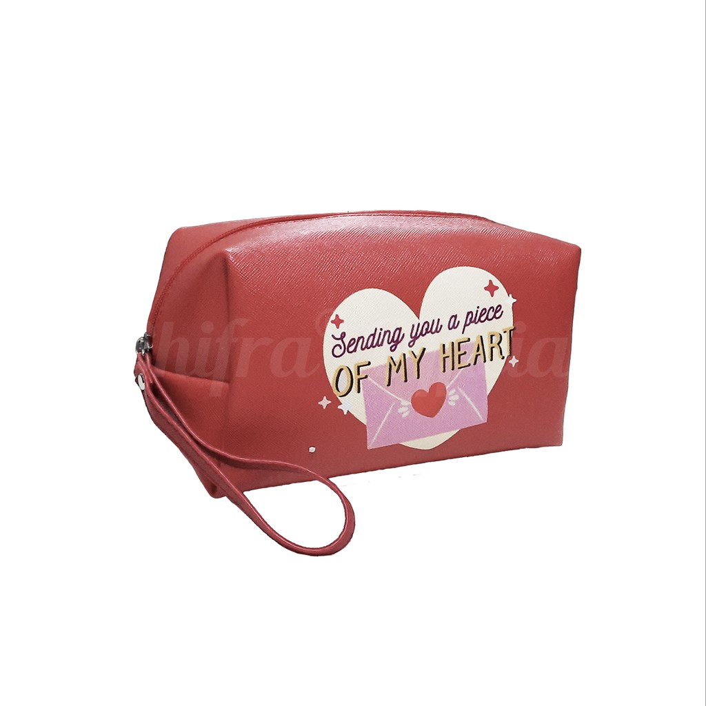 TEMPAT MASKER POUCH MASKER POUCH KOSMETIK WANITA LOVE COUPLE SHIFRA