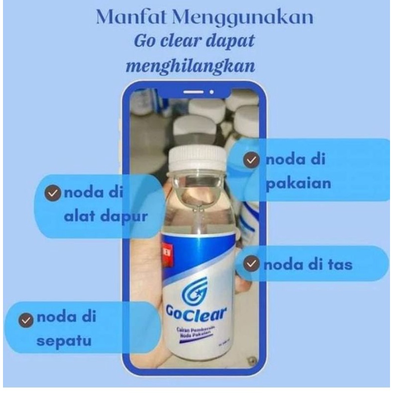 go clear cairan pembersih noda.