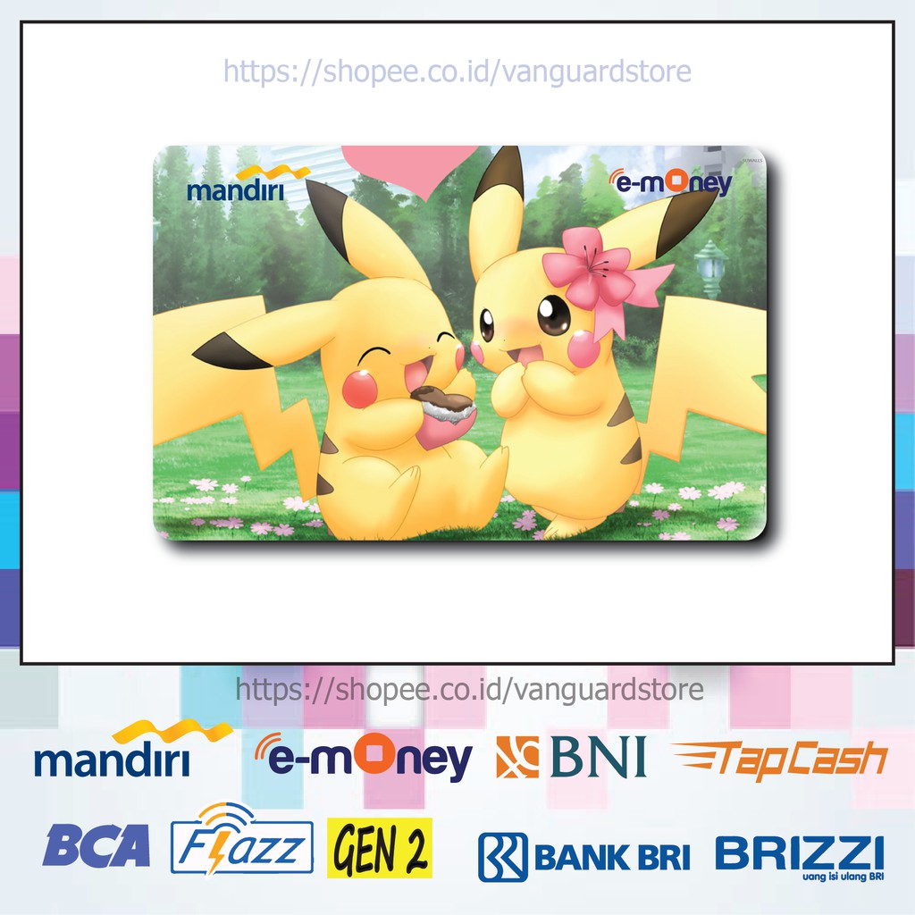 KARTU E MONEY E TOLL LOVE PIKACHU POKEMON 19 EMONEY MANDIRI FLAZZ TAPCASH BRIZZI