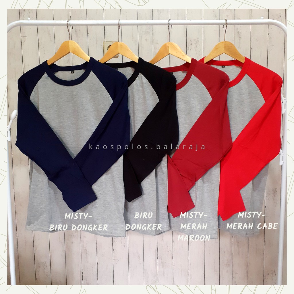 KAOS RAGLAN PANJANG COTTON COMBED 30S | Shopee Indonesia