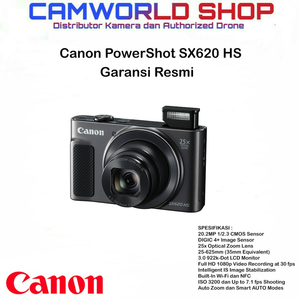 Canon PowerShot SX620 HS Digital Camera (Black) | Shopee