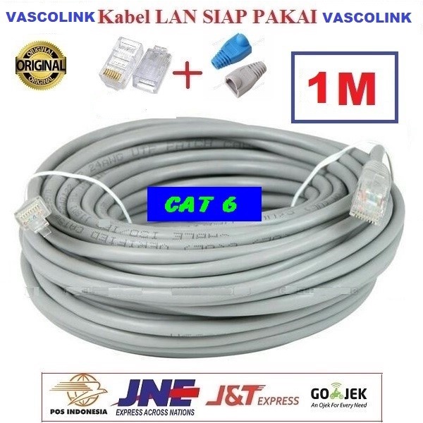 Kabel Lan Vascolink Cat 6 1 meter Siap Pakai/1M / 1meter UTP