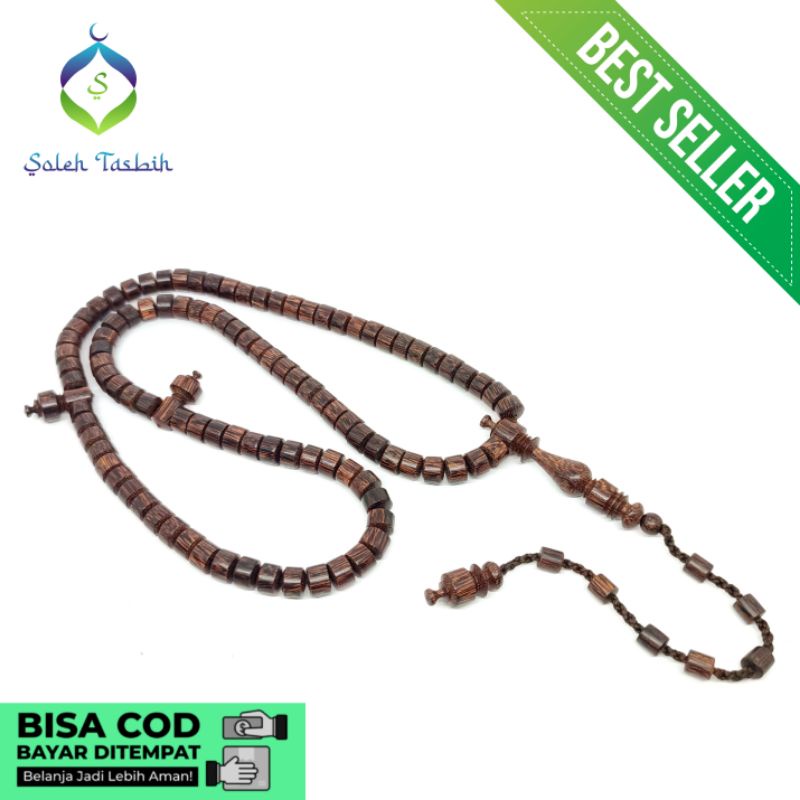 Tasbih Galih Asem Size 8mm Motif Tabung_Tasbih Muslim 99 Butir