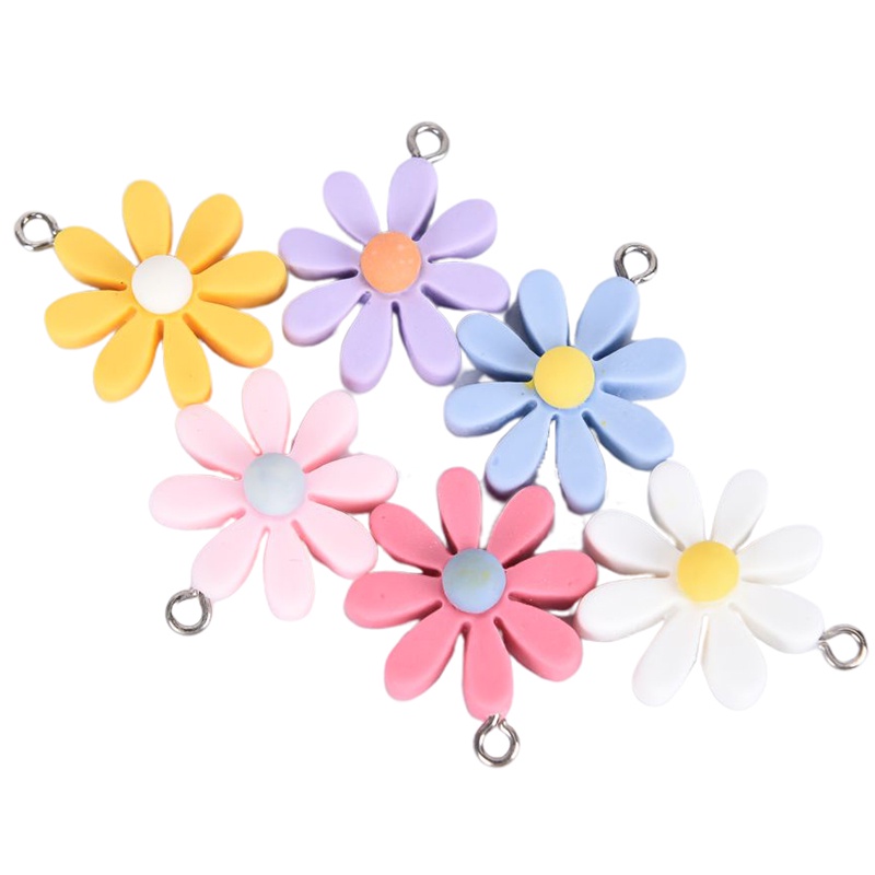 10pcs / set Liontin Bunga Matahari Daisy Kecil Bahan Resin Untuk Membuat Perhiasan DIY