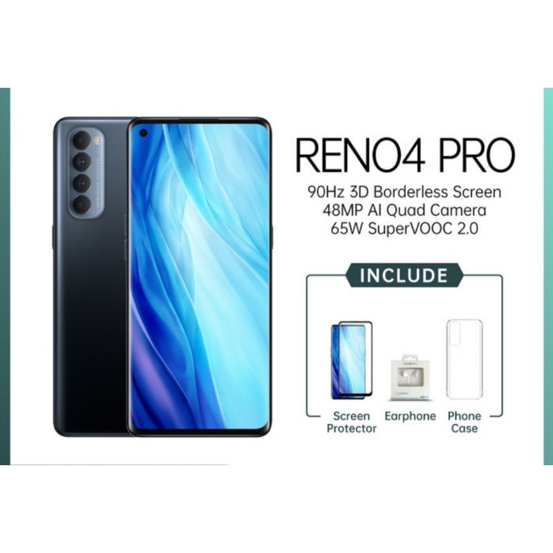 OPPO RENO 4 PRO RAM 8/256GB GARANSI RESMI FREE GIFT OASE SENILAI 1JUTA