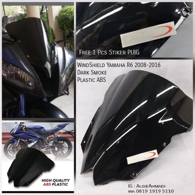 windshield Yamaha R6 2008 - 2016 smoke not hotbodies zero gravity