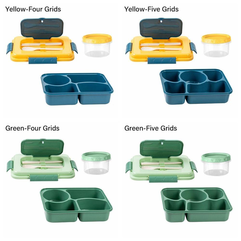 Solighter Five Grids Lunch Box Mudah Dibersihkan Sealed Waterwash Microwave Bento Box