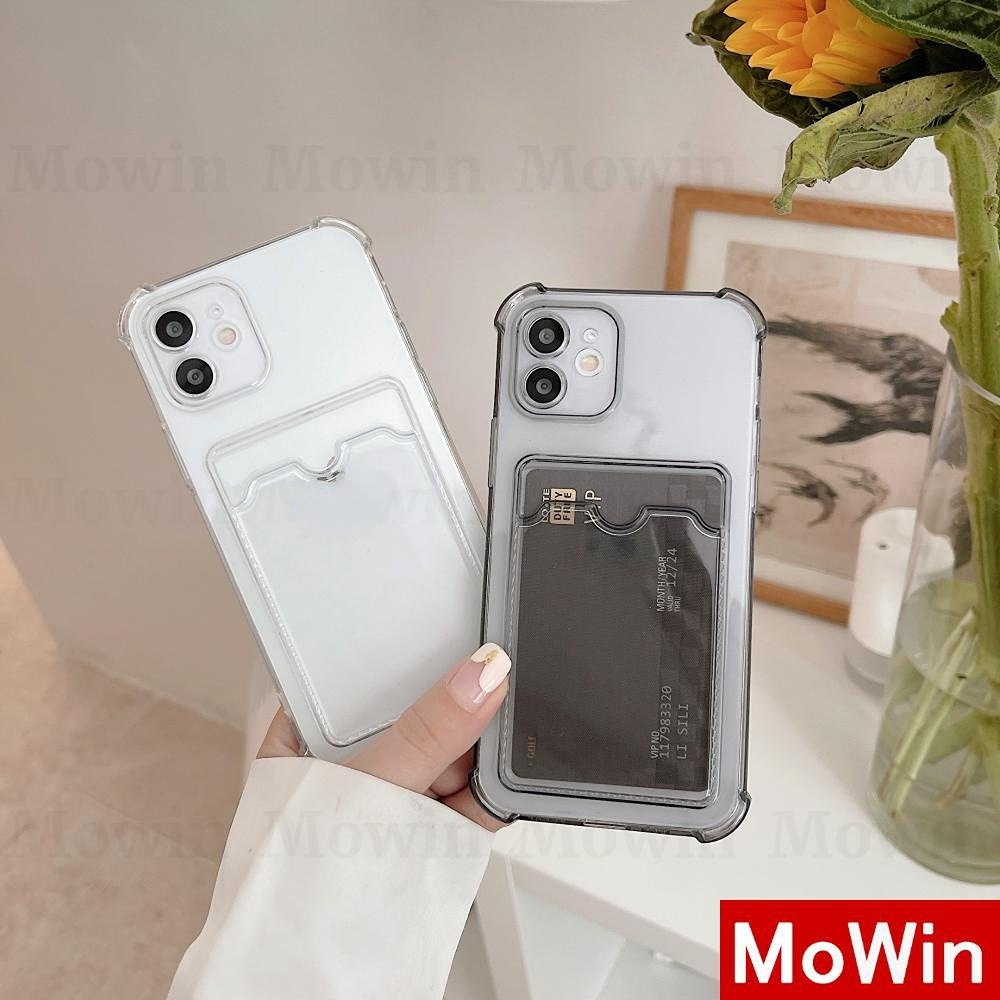 Mowin - Casing kompatibel untuk iphone 11 iphone 13 pro max iPhone Case Silicone Soft Case Card Case Shockproof Clear Case Card Storage Compatible for iphone 11 iphone 12 pro max iphone 7 plus iphone 8 plus iphone xr xs max SE2020 Pro 7plus Max 8plus 11