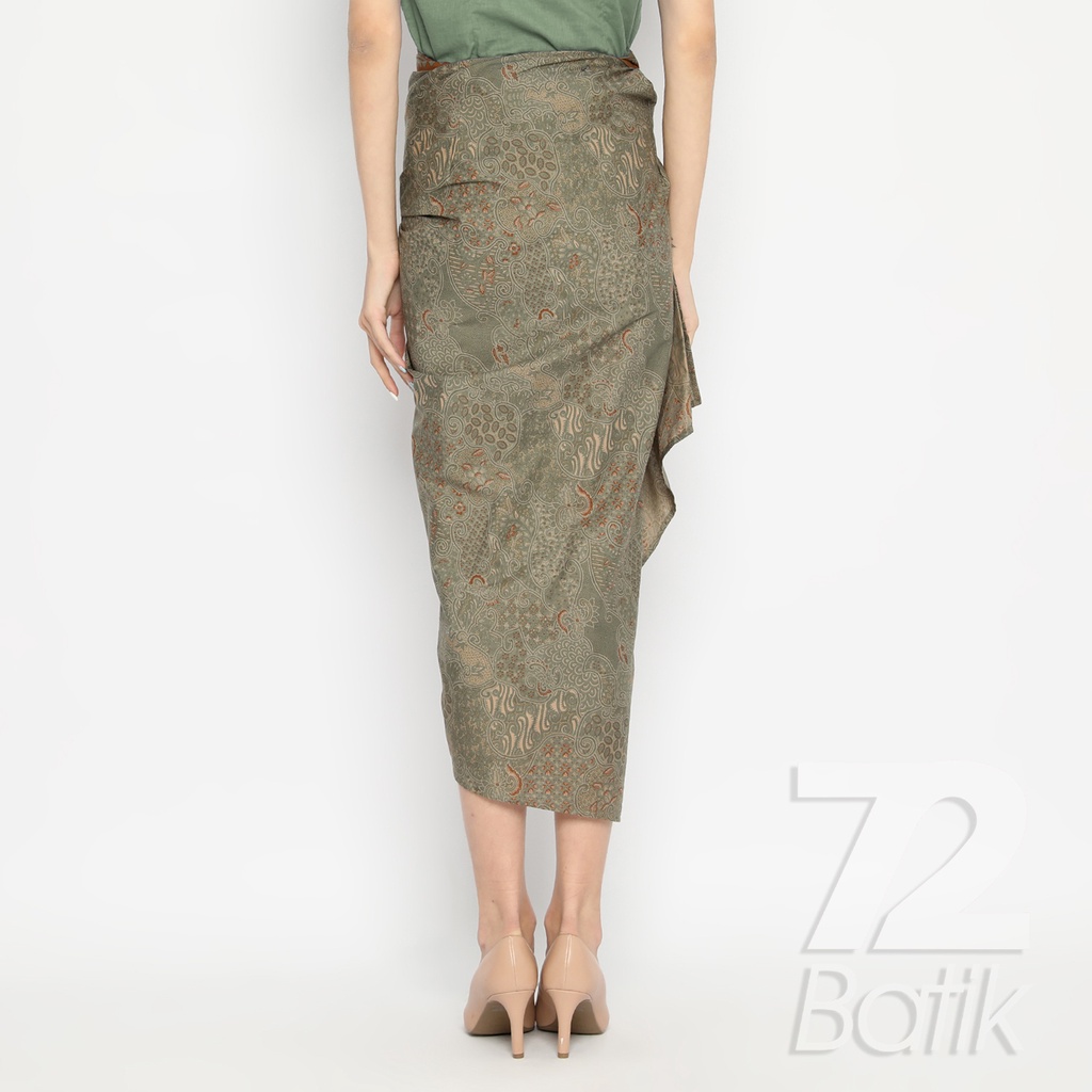 ROK BATIK SPAN Skirt Lilit Kebaya Instan Modern Wanita Motif Sekar Jagad Warna Hijau Alam 721043 CAP 72 - Rok Batik Lilit Bawahan Skirt Kamen Kebaya Songket Batik Panjang Plisket Span Instan Jadi Bali Lembaran Premium Modern Untuk Wanita Kondangan